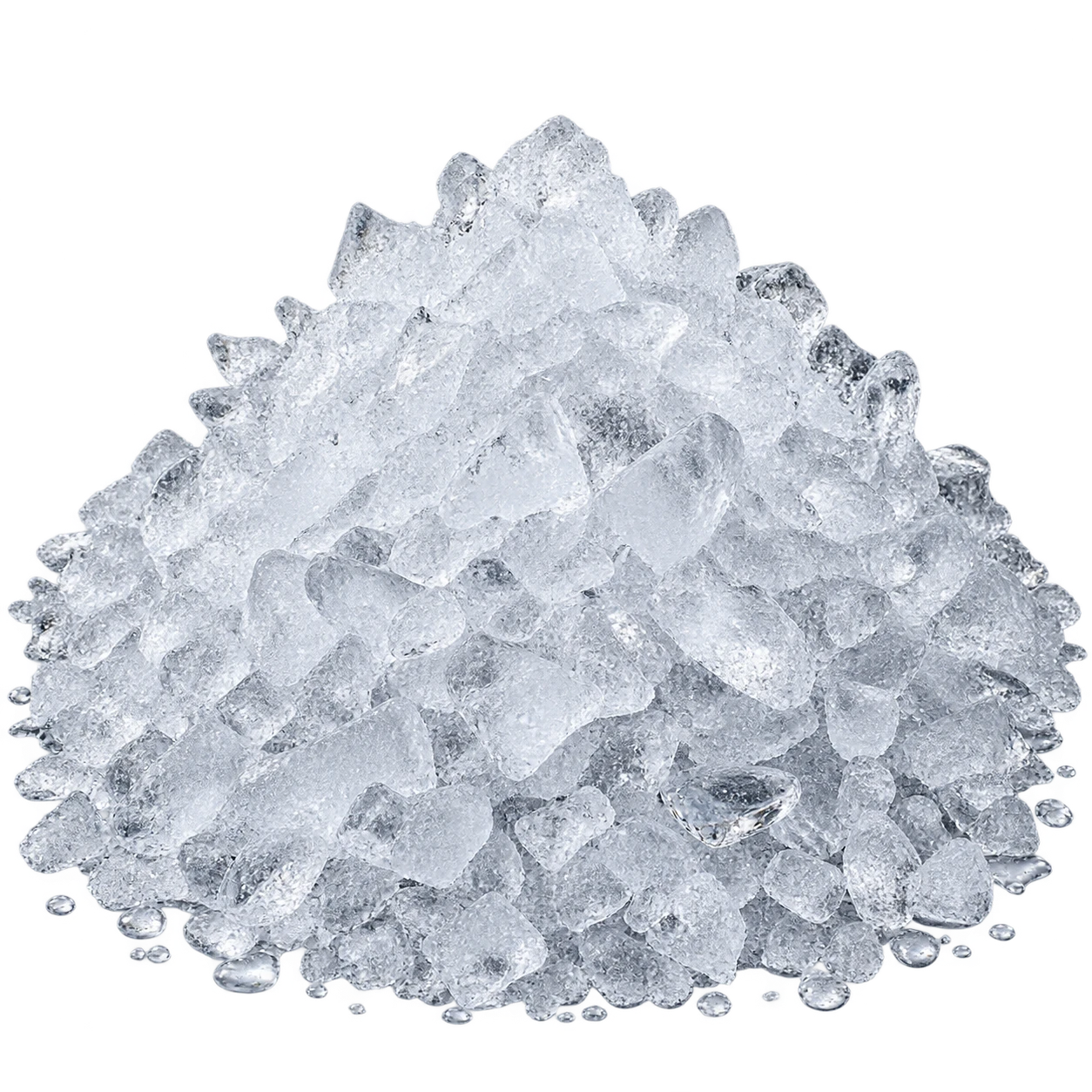 Montículo de hielo molido en pequeños fragmentos